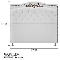 Kit Cabeceira e Calçadeira Yasmim 140 Cm Casal Corano Branco - 2