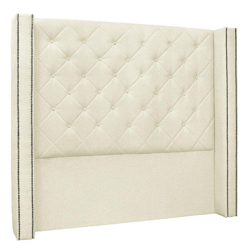 Cabeceira Queen 1,60M Vicenza Linho Rústico Pallazio Pérola - 1