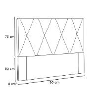 Cabeceira Aquilla Para Cama Box Solteiro 90 Cm Suede Bege - D'rossi - 2