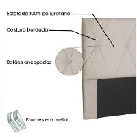 Cabeceira Aquilla Para Cama Box Solteiro 90 Cm Suede Bege - D'rossi - 3