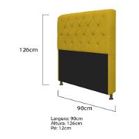 Cabeceira Lady e Recamier Ari 90Cm Solteiro Suede Amarelo - 7