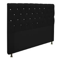Cabeceira Cristal 195cm King Size com Strass Suede Preto - 3