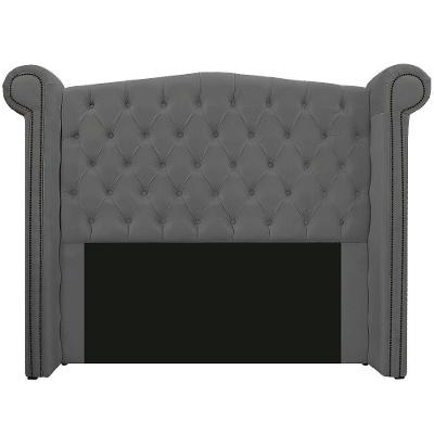 Cabeceira Estofada Veneza 160cm Queen Size Suede Cinza