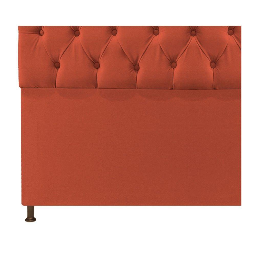 Cabeceira Sofia 140 Cm Casal Suede Terracota - 3