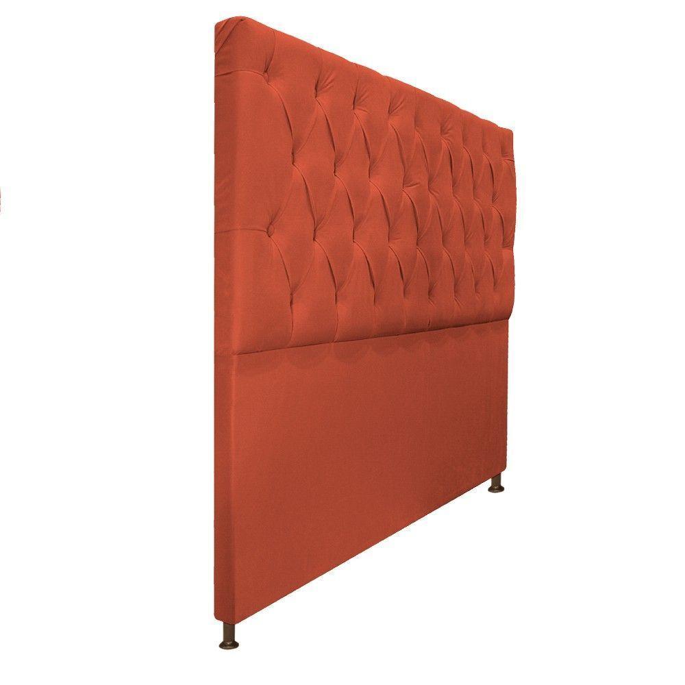 Cabeceira Sofia 140 Cm Casal Suede Terracota - 5