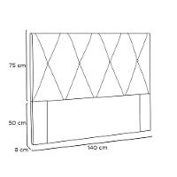 Cabeceira Aquilla Para Cama Box Casal 140 Cm Suede - D'rossi Cor Azul Marinho - 2