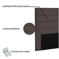 Cabeceira La Italiana Para Cama Box Solteiro 90 Cm Suede - D'rossi Cor Café - 3