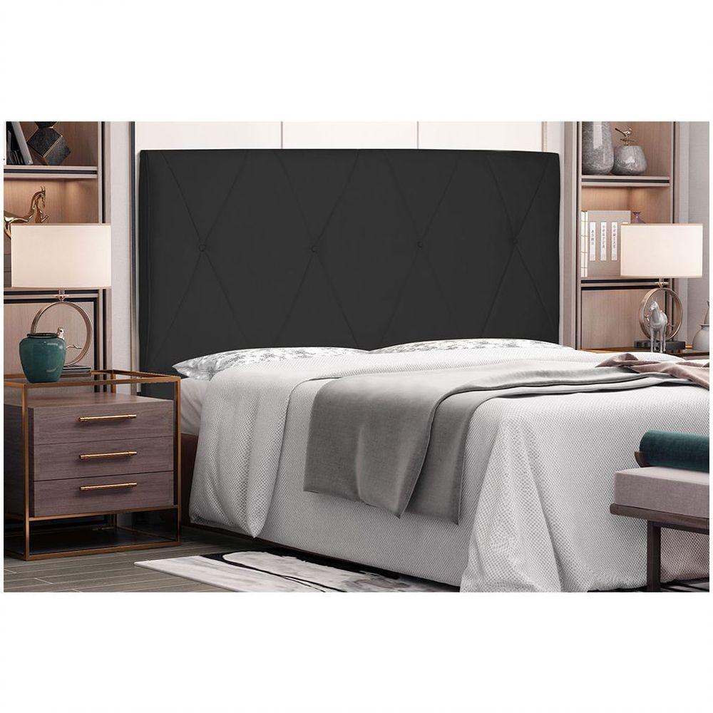Cabeceira Aquilla Para Cama Box Solteiro 90 Cm Suede - D'rossi Cor Preto - 4