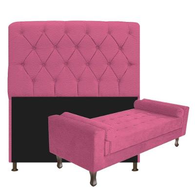 Kit Cabeceira Lady e Recamier Félix 90 Cm Corano Pink