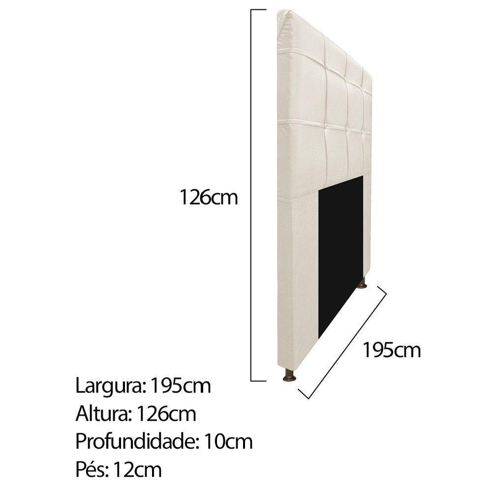 Cabeceira e Calçadeira Baú Mel 195 Cm King Size Bege - 2