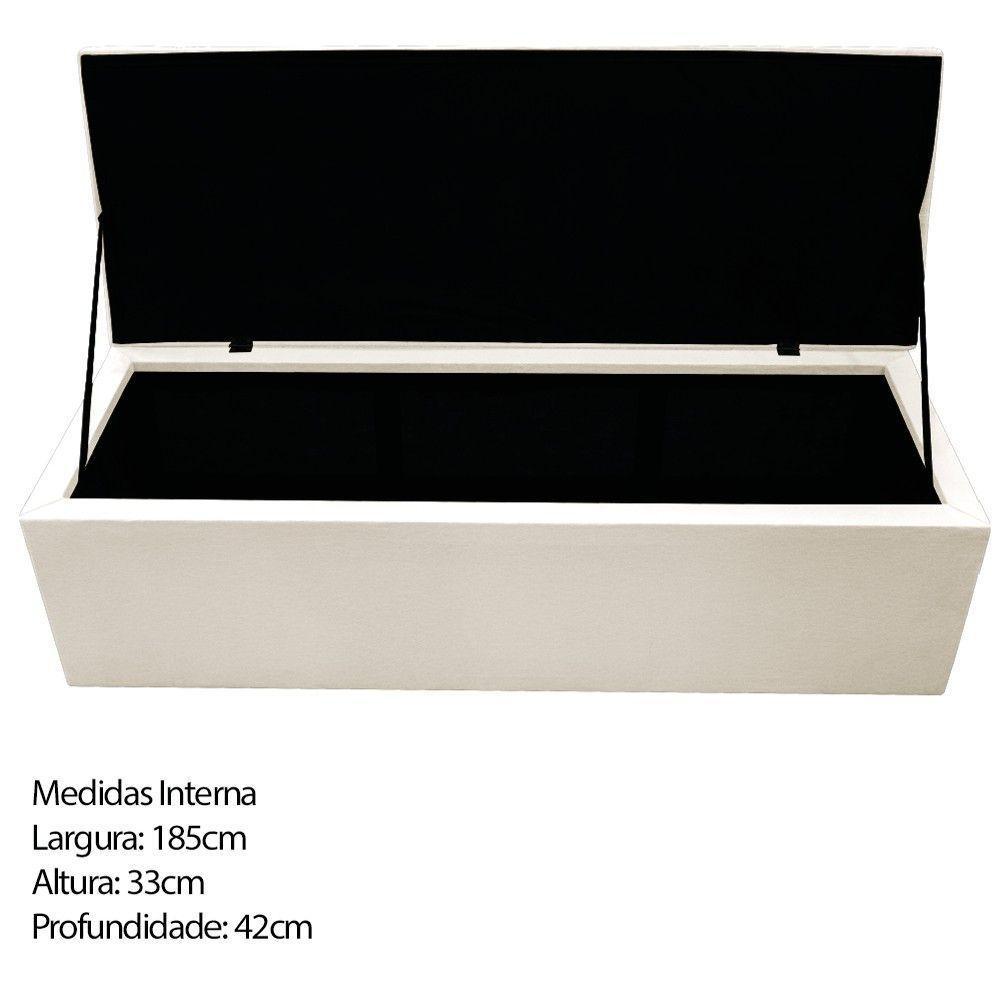 Cabeceira e Calçadeira Baú Mel 195 Cm King Size Bege - 3
