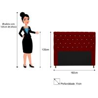 Cabeceira Cristal 160cm Queen Size com Strass Suede Bordô - 2