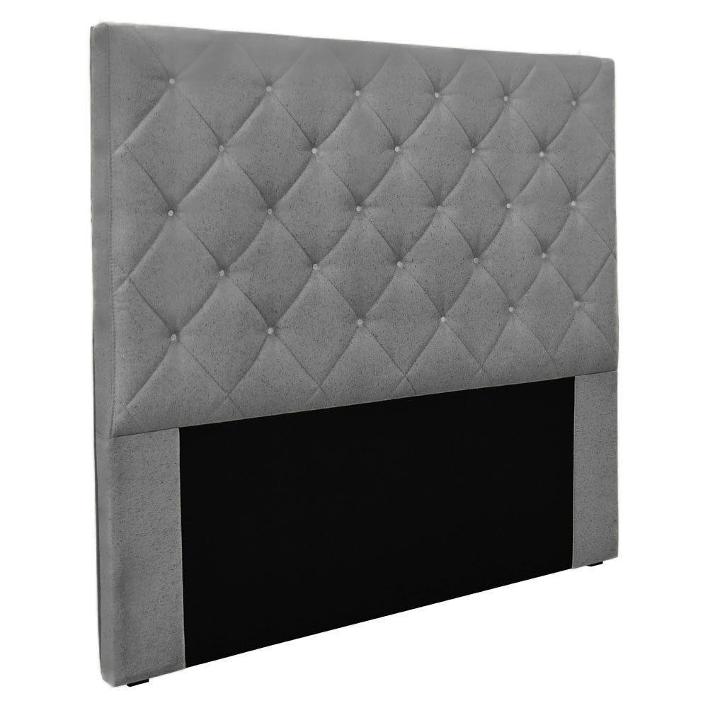 Cabeceira King 1,95M Tânia Linho Rústico Cinza Escuro - 1