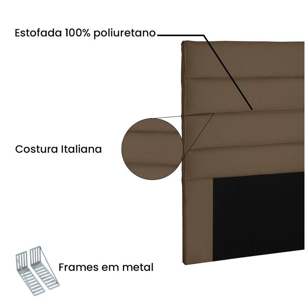 Cabeceira La Italiana Para Cama Box Solteiro 90 Cm Suede - D'rossi Cor Caramelo - 3