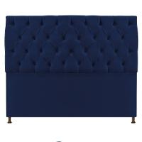 Cabeceira Sofia 140 Cm Casal Suede Azul Marinho - 1