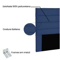 Cabeceira La Italiana Para Cama Box Solteiro 90 Cm Suede - D'rossi Cor Azul Marinho - 11