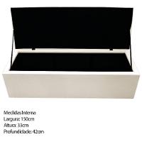 Cabeceira e Calçadeira Baú Mel 160 Cm Queen Size Bege - 2