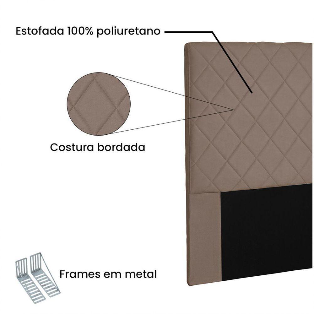Cabeceira Dubai Para Cama Box Solteiro 90cm Suede - D'Rossi Caramelo - 3