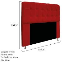 Cabeceira e Calçadeira Baú Mel 195 Cm King Size Vermelho - 2