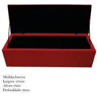 Cabeceira e Calçadeira Baú Mel 195 Cm King Size Vermelho - 3