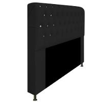 Cabeceira Estofada Lady Com Strass 140cm Queen Size Preto - 3