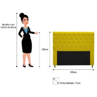 Cabeceira Cristal 195cm King Size com Strass Suede Amarelo - 2