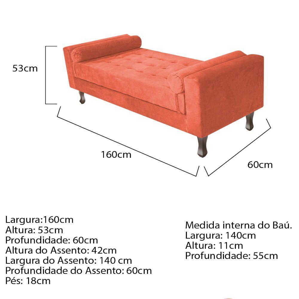 Cabeceira Lady e Recamier Félix 160 Cm Queen Size Terracota - 4