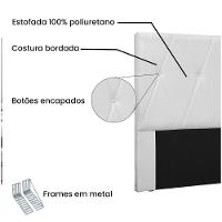 Cabeceira Aquilla Para Cama Box Solteiro 90 Cm Corino Branco - D'rossi