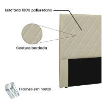 Cabeceira Dubai Para Cama Box Solteiro 90cm Corino - D'Rossi Bege - 3