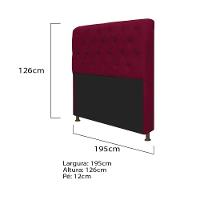 Cabeceira Lady e Recamier Félix 195 Cm King Size Suede Bordô - 3