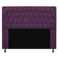 Cabeceira Estofada Lady Com Strass 160cm Queen Size Violeta - 1