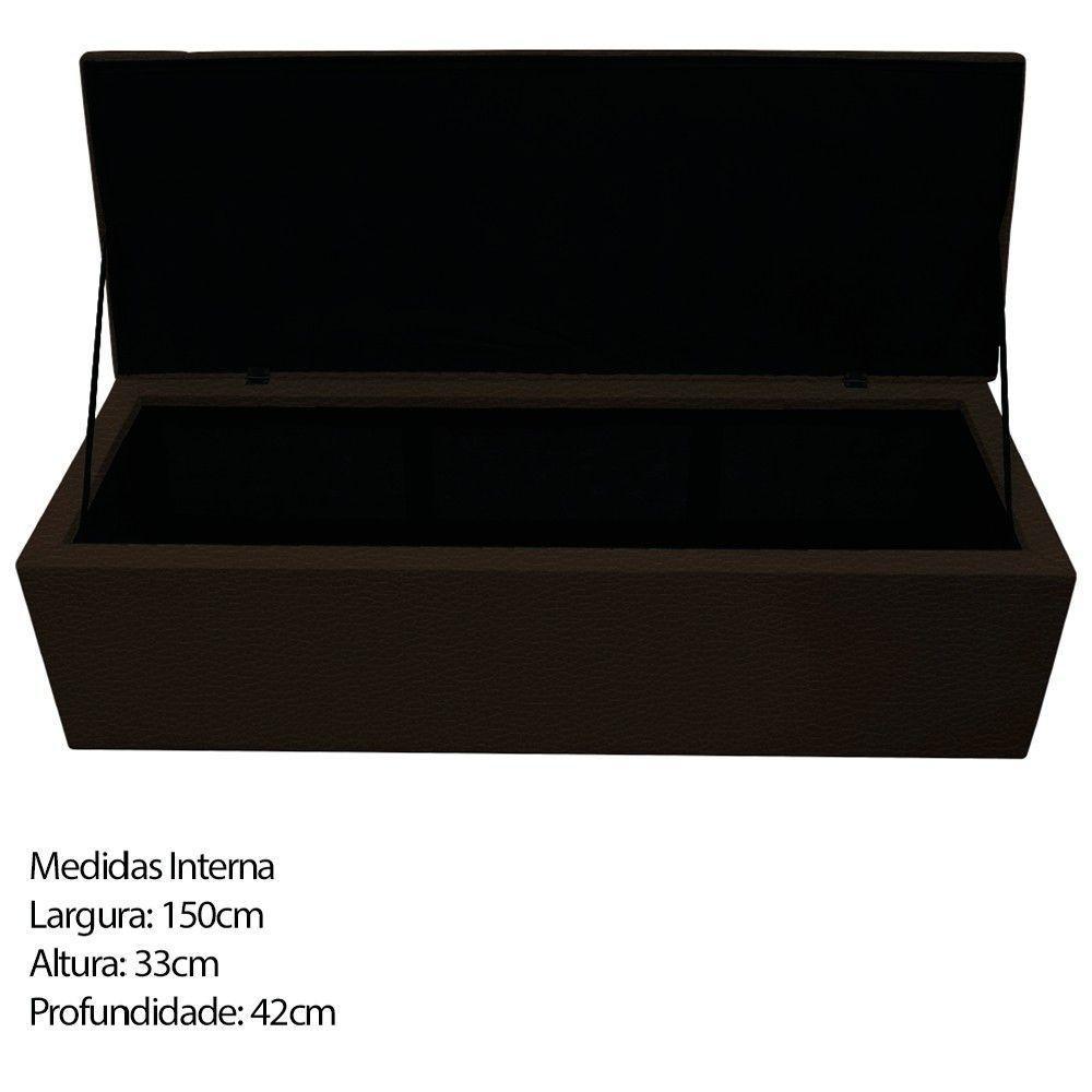 Cabeceira e Calçadeira Baú Mel 160 Cm Queen Size Marrom - 2