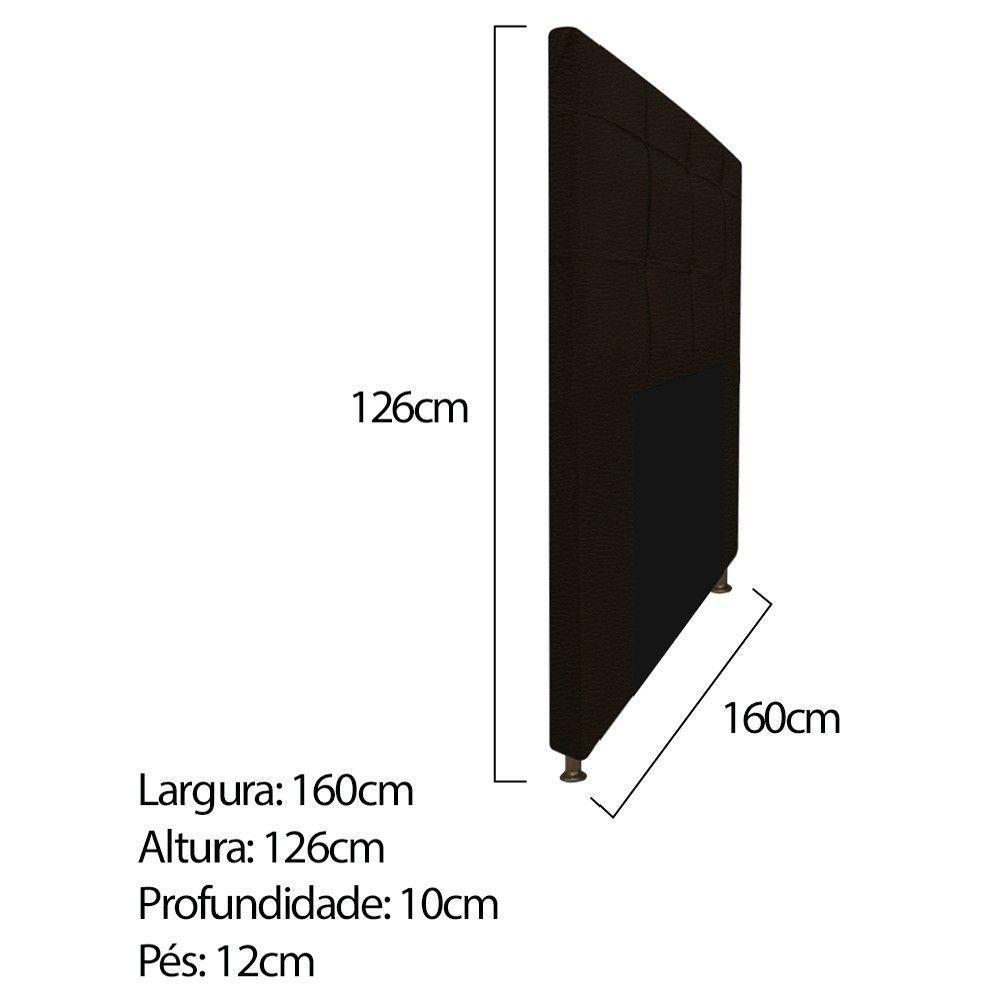 Cabeceira e Calçadeira Baú Mel 160 Cm Queen Size Marrom - 3
