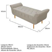 Cabeceira Lady e Recamier Ari 90 Cm Solteiro Suede Bege