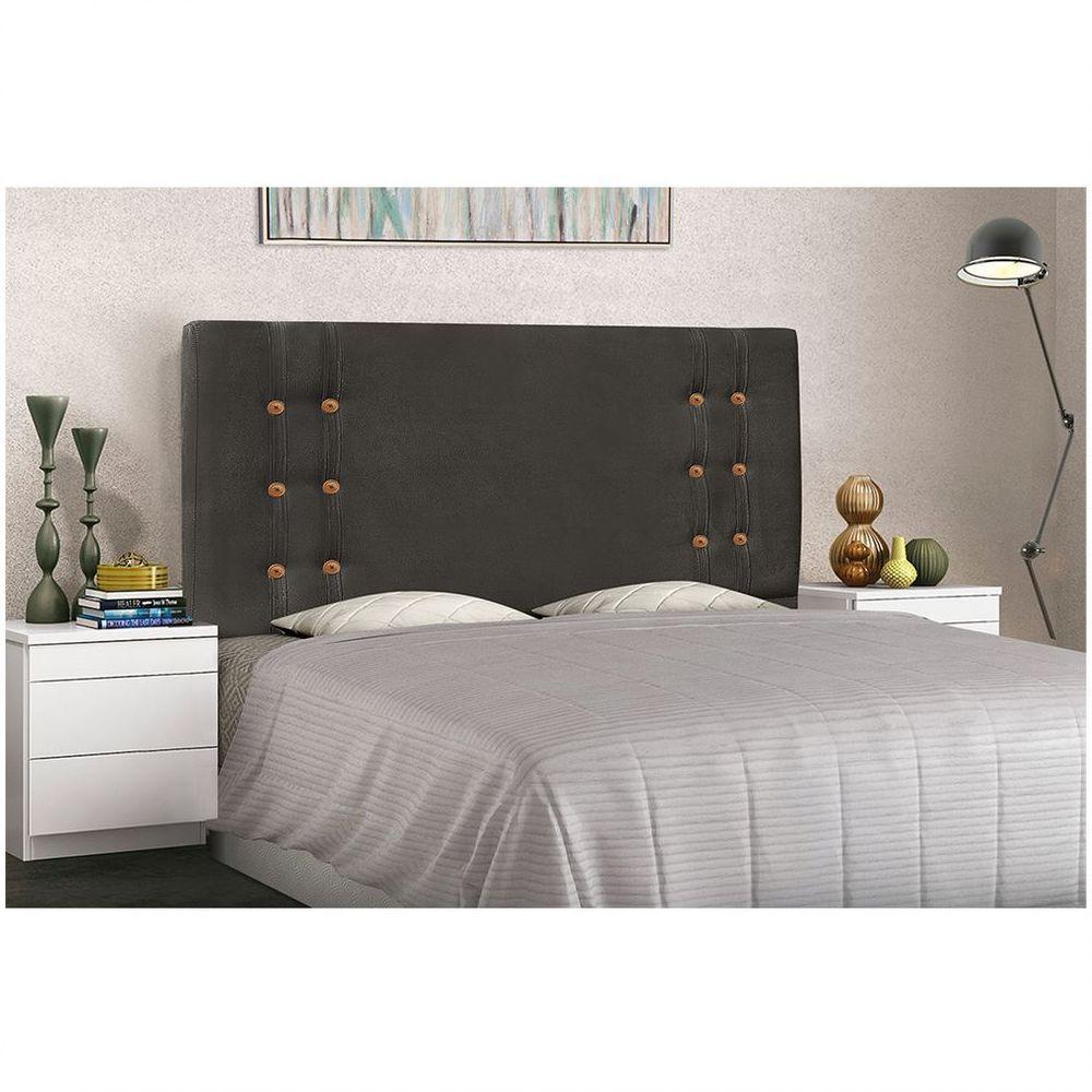 Cabeceira Gênova Para Cama Box Solteiro 90 Cm Suede - D'rossi Cor Cinza - 4