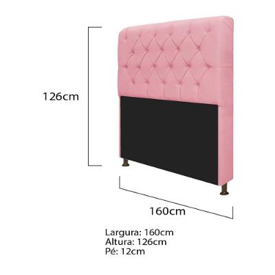 Cabeceira Lady e Recamier Ari 160 Cm Queen Size Rosa Bebê