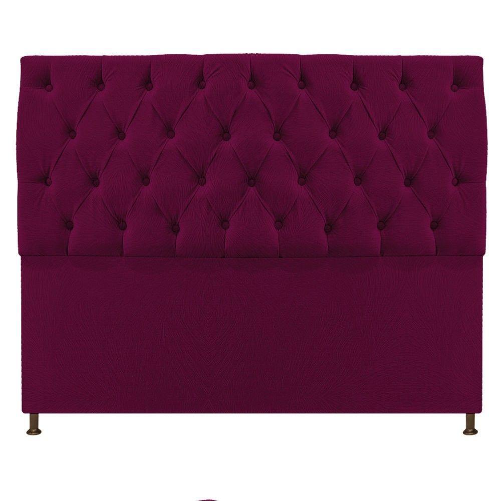 Cabeceira Sofia 195 Cm King Size Suede Bordô - 1