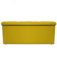 Calçadeira Baú Mel 90Cm Solteiro com Capitonê Suede Amarelo
