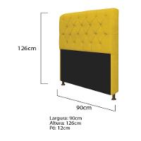 Cabeceira Lady e Recamier Félix 90 Cm Solteiro Suede Amarelo - 3