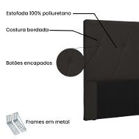 Cabeceira Aquilla Para Cama Box King 195cm Corino Marrom - D'Rossi - 3