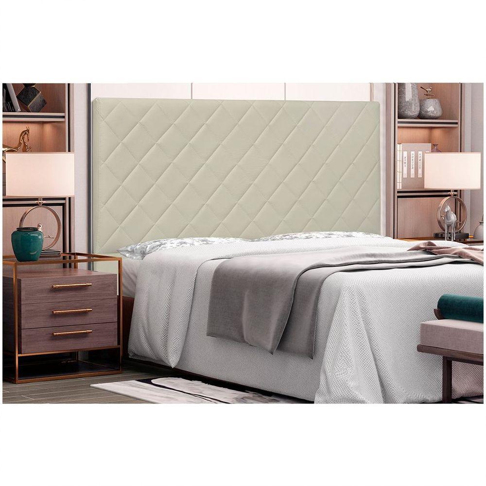 Cabeceira Dubai Para Cama Box King 195cm Corino Bege - D'Rossi - 5
