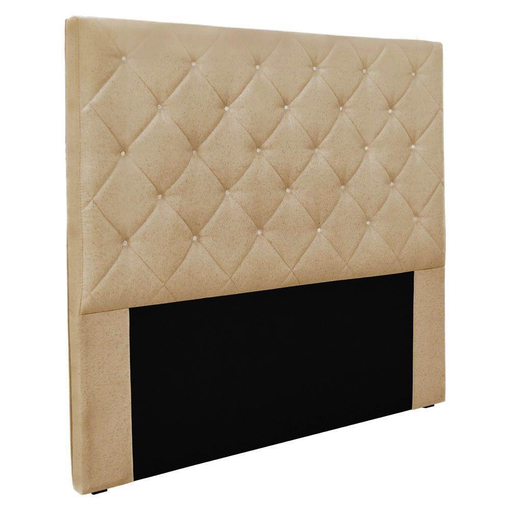 Cabeceira Queen 1,60M Tânia Linho Rústico Pallazio Dourado - 1