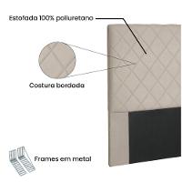 Cabeceira Dubai Para Cama Box Solteiro 90cm Suede Bege - D'Rossi - 3
