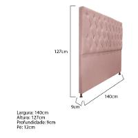 Cabeceira Sofia 140 Cm Casal Suede Rosê