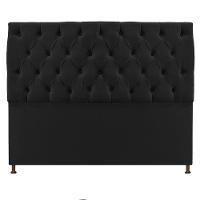 Cabeceira Sofia 140 Cm Casal Suede Preto - 1