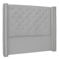 Cabeceira Casal 1,40M Vicenza Linho Rústico Cinza Claro - 1