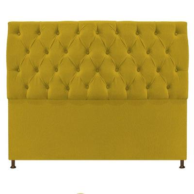 Cabeceira Sofia 140 Cm Casal Suede Amarelo
