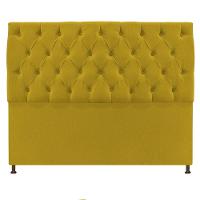 Cabeceira Sofia 140 Cm Casal Suede Amarelo - 1