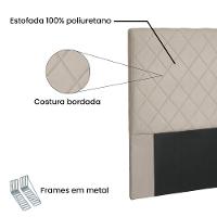 Cabeceira Dubai Para Cama Box Solteiro 90cm Suede - D'Rossi Bege - 3