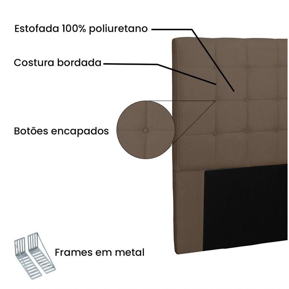 Cabeceira Verona Cama Box Solteiro 90Cm Suede Caramelo - 3